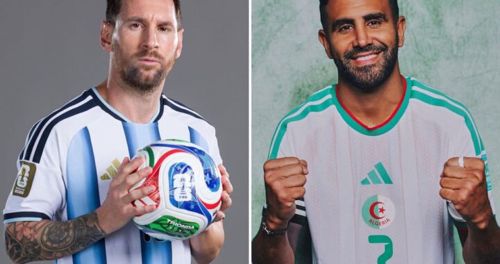 Jugadores de Argentina celebrando un gol, con el parche de campeón del mundo en su camiseta