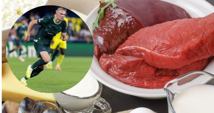 Erling Haaland comiendo saludable en el entrenamiento