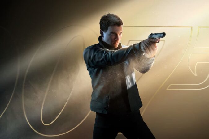 James Bond en una imagen de '007 First Light' con un rifle en la mano